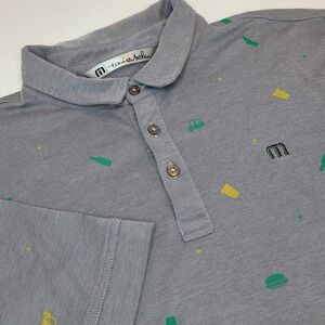 Travis Mathew Shirt Mens‎ Large Short Sleeve Drinks & Golf Lightweight Gray